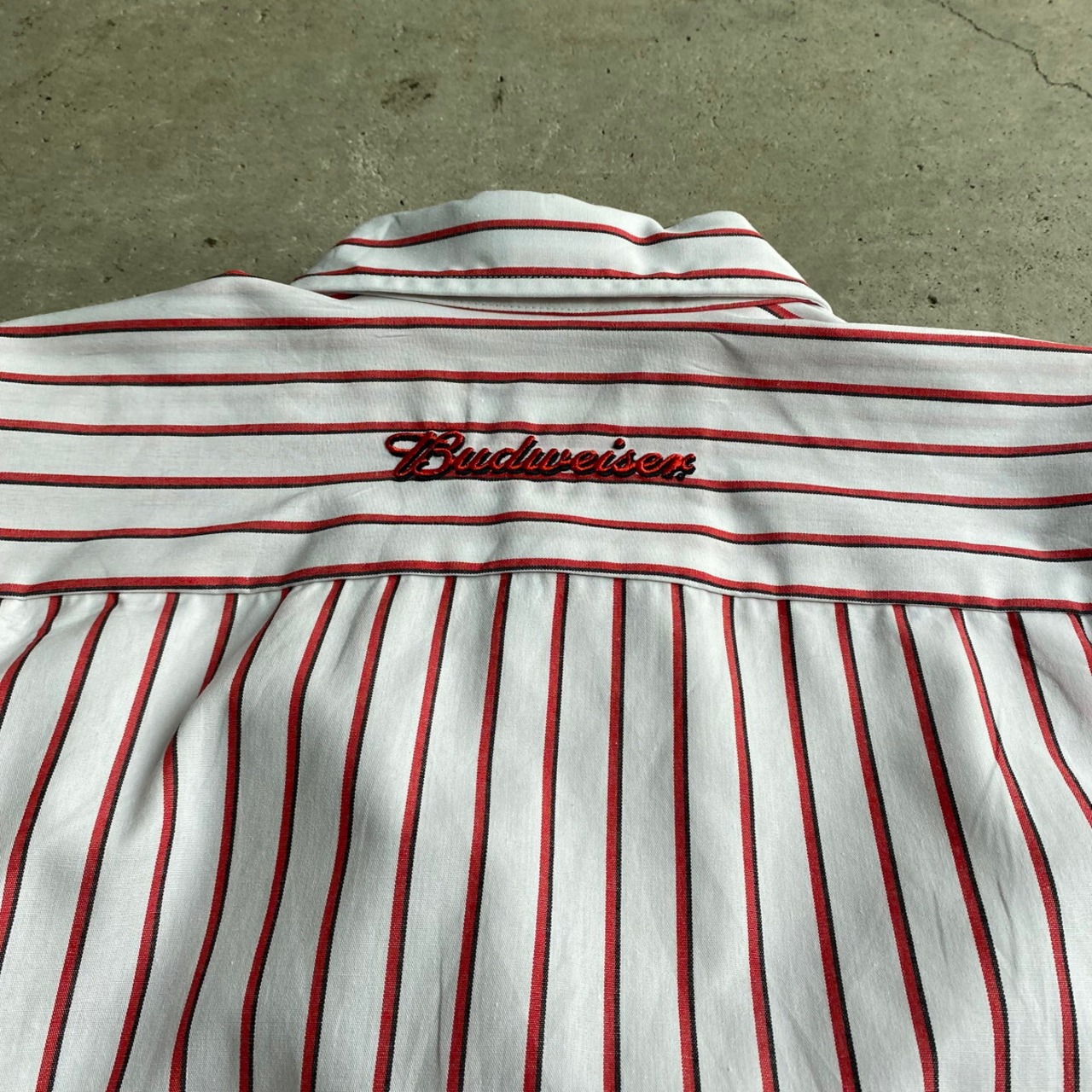 RIVERSIDE Bud Wiser バドワイザー 企業刺繍 ストライプ 長袖 ワーク 