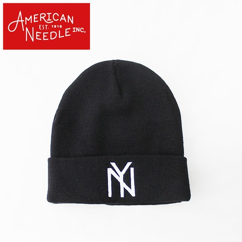 【an-21019a-nby】AMERICAN NEEDLE アメリカンニードル NEW YORK BLACK YANKEES cuffed knit アクリル ニット帽 ニットキャップ UNISEX メンズ レディース キャップ