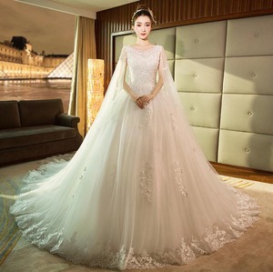 ★送料無料★11号（L)☆パニエ付刺繍とチュ－ルウェディングドレス(OPN2888)