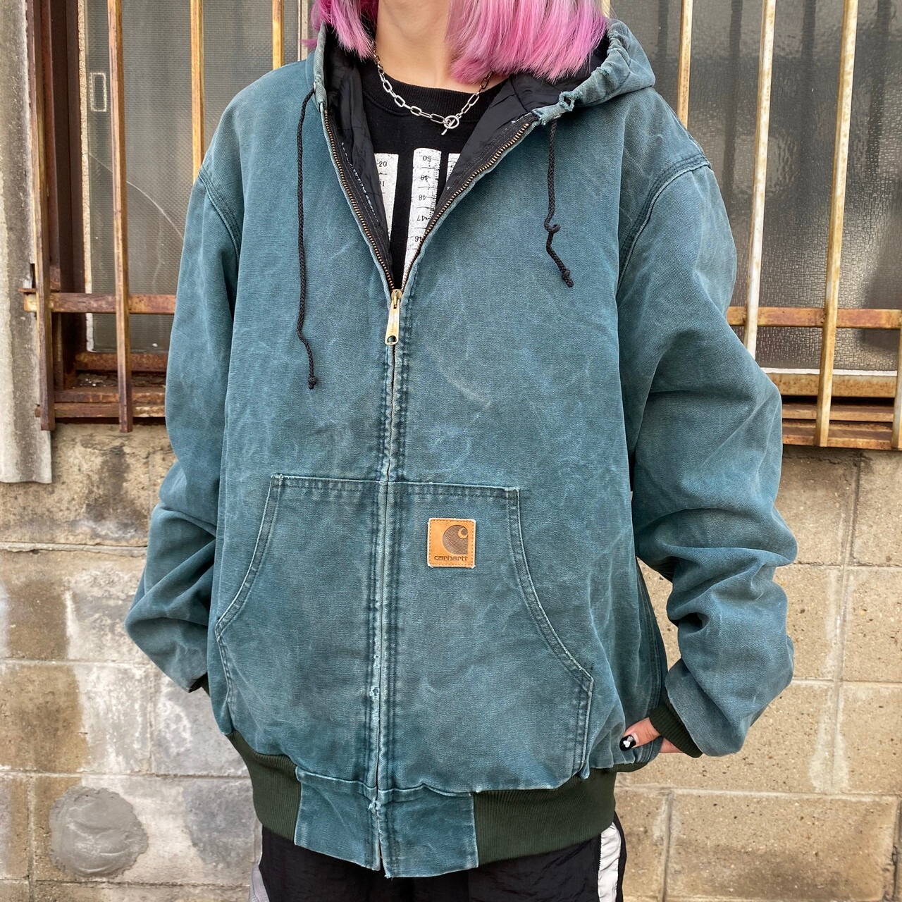 USA製 Carhartt カーハート アクティブジャケット ダック地 フルジップ 