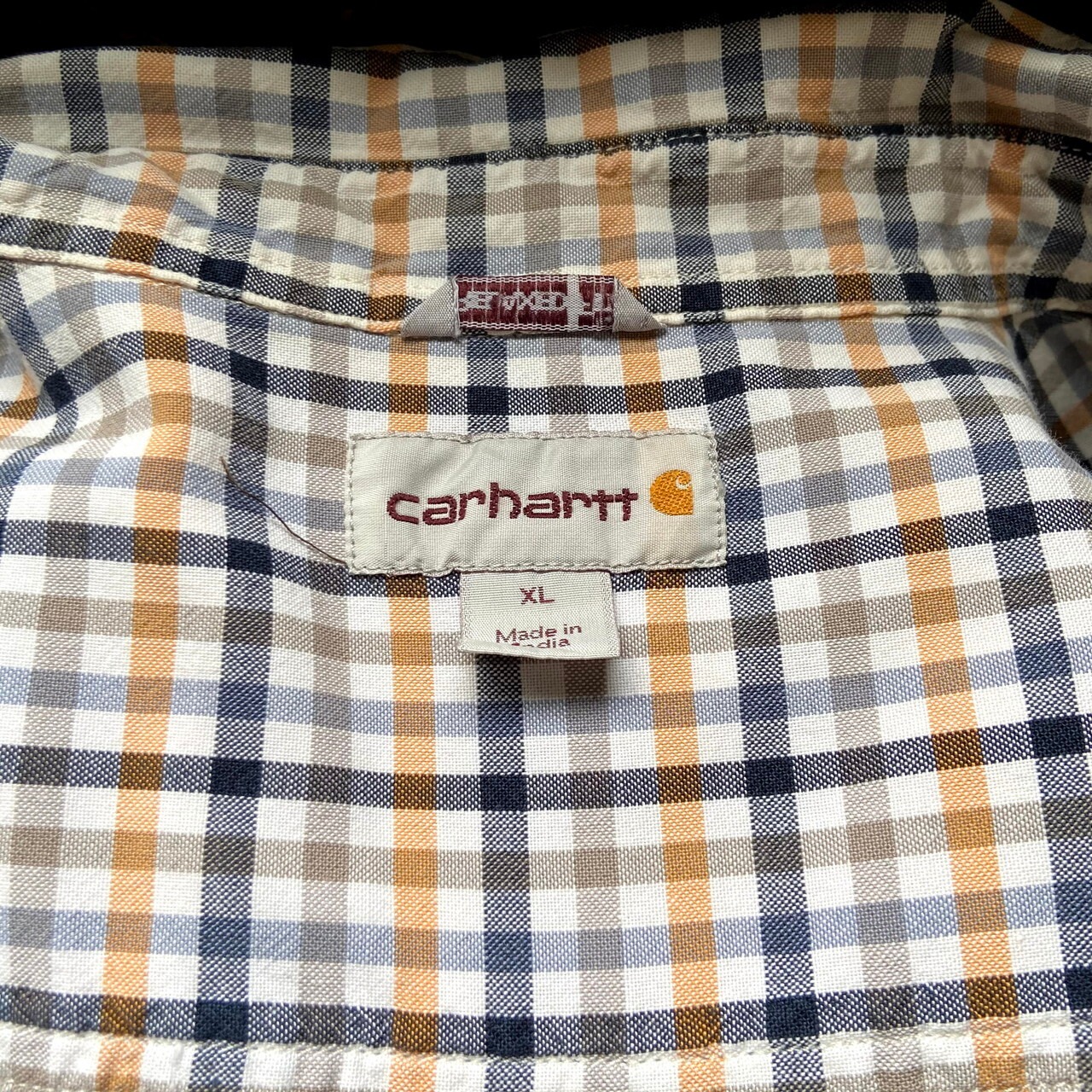 Carhartt カーハート 半袖チェックシャツ メンズXL 古着 ボタンダウン 