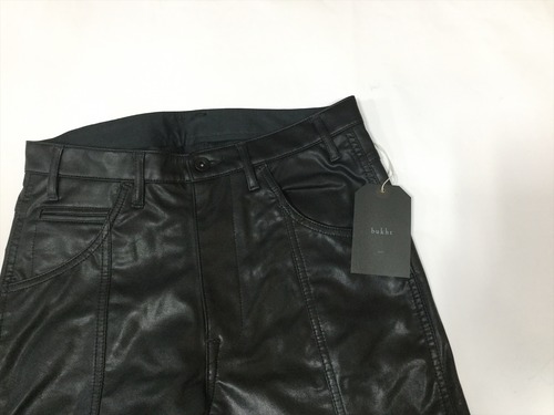 bukht"BACK SLIT LEATHER PANTS BLACK"