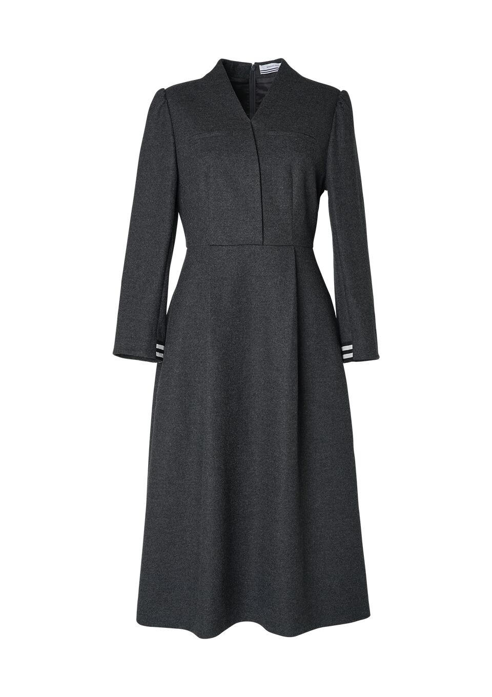 BORDERS at BALCONY WOOL TUCK DRESS ボーダーズアットバルコニー