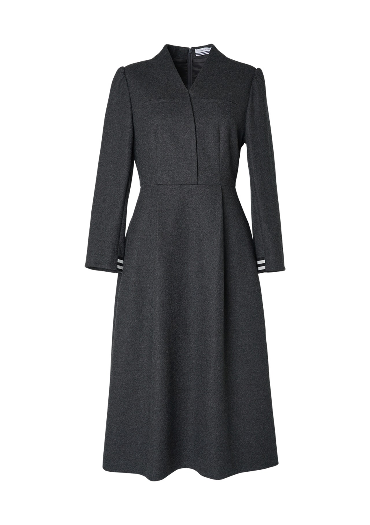 BORDERS at BALCONY WOOL TUCK DRESS ボーダーズアットバルコニー　ウールタックドレス