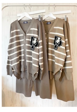 ルスポレ　ボーダーカーデセットアップ　 25318045