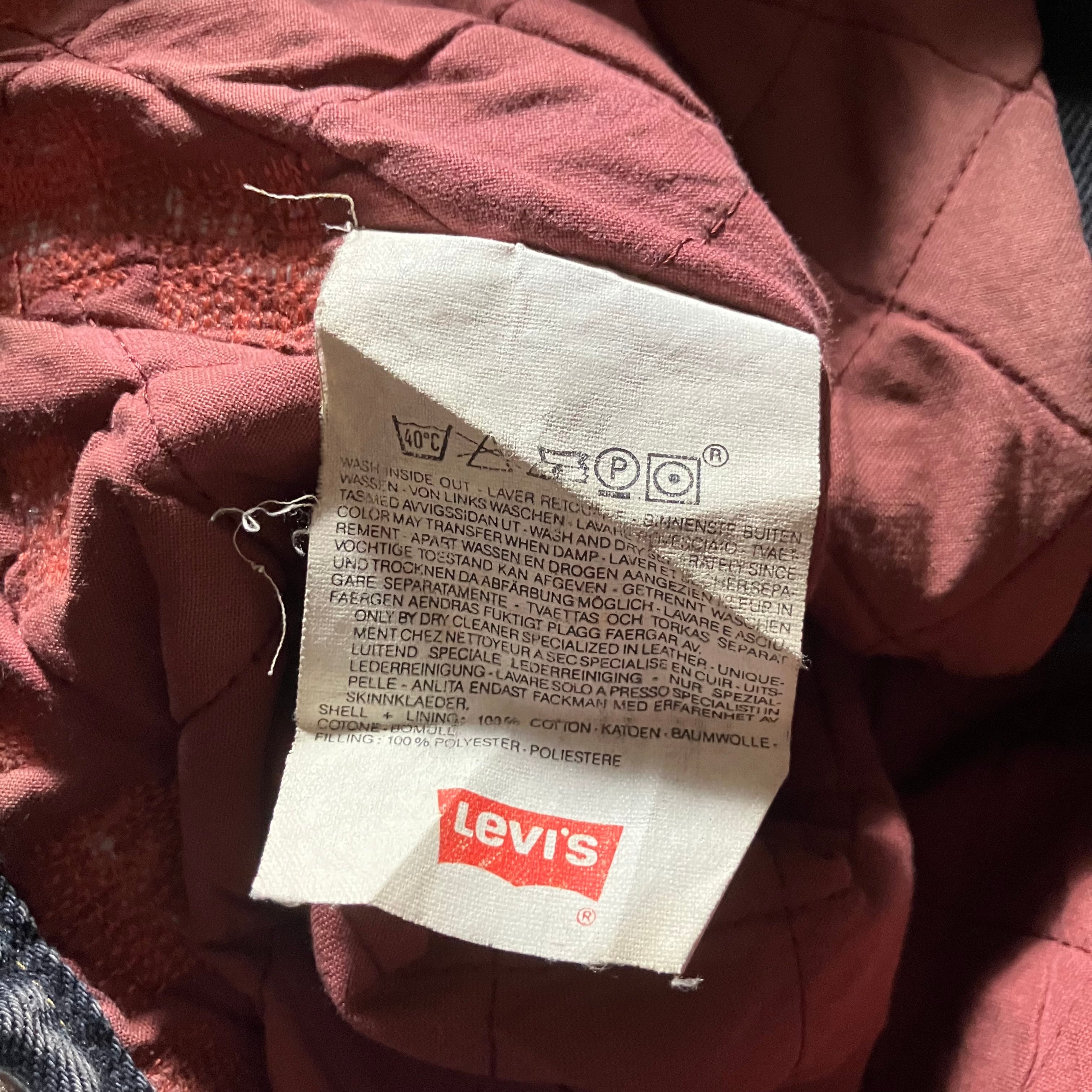 90s Levi's リーバイス キルティング デニムジャケット 襟レザー