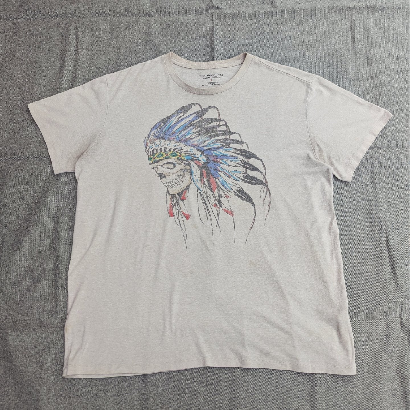 denim & supply "ralph lauren " indian head print tee 小岩店