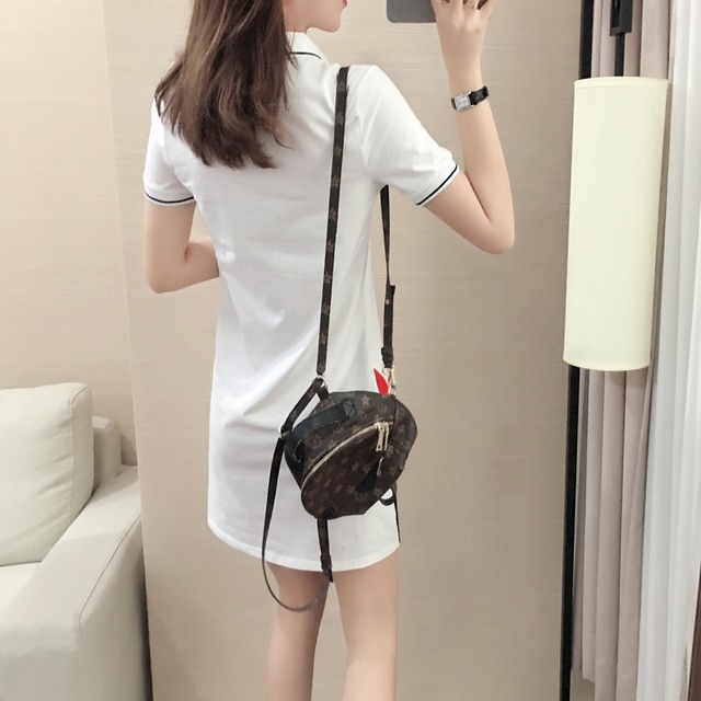 ポロワンピース　半袖　スポーティー