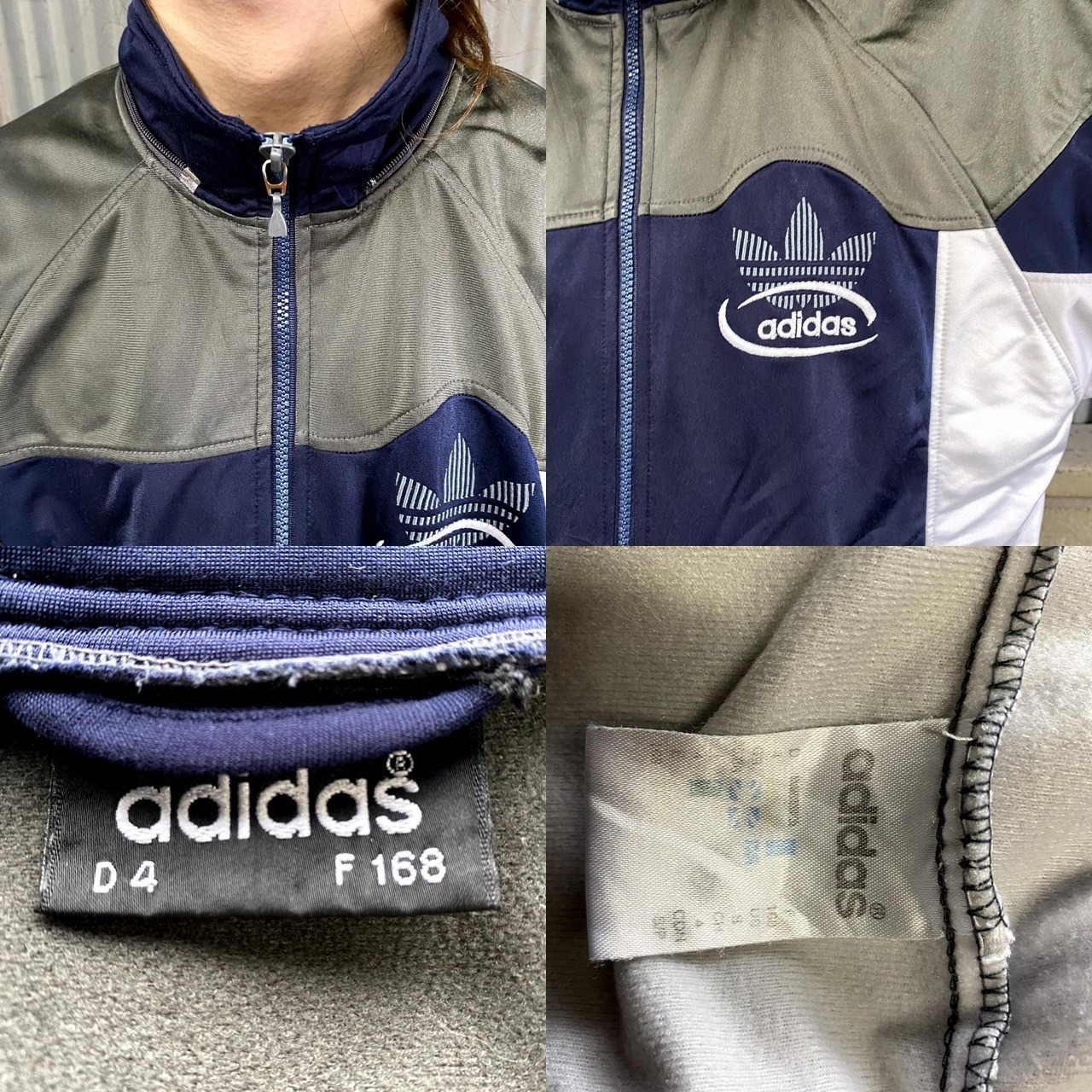90年代 adidas アディダス トレフォイルロゴ バックロゴ刺繍 トラック 