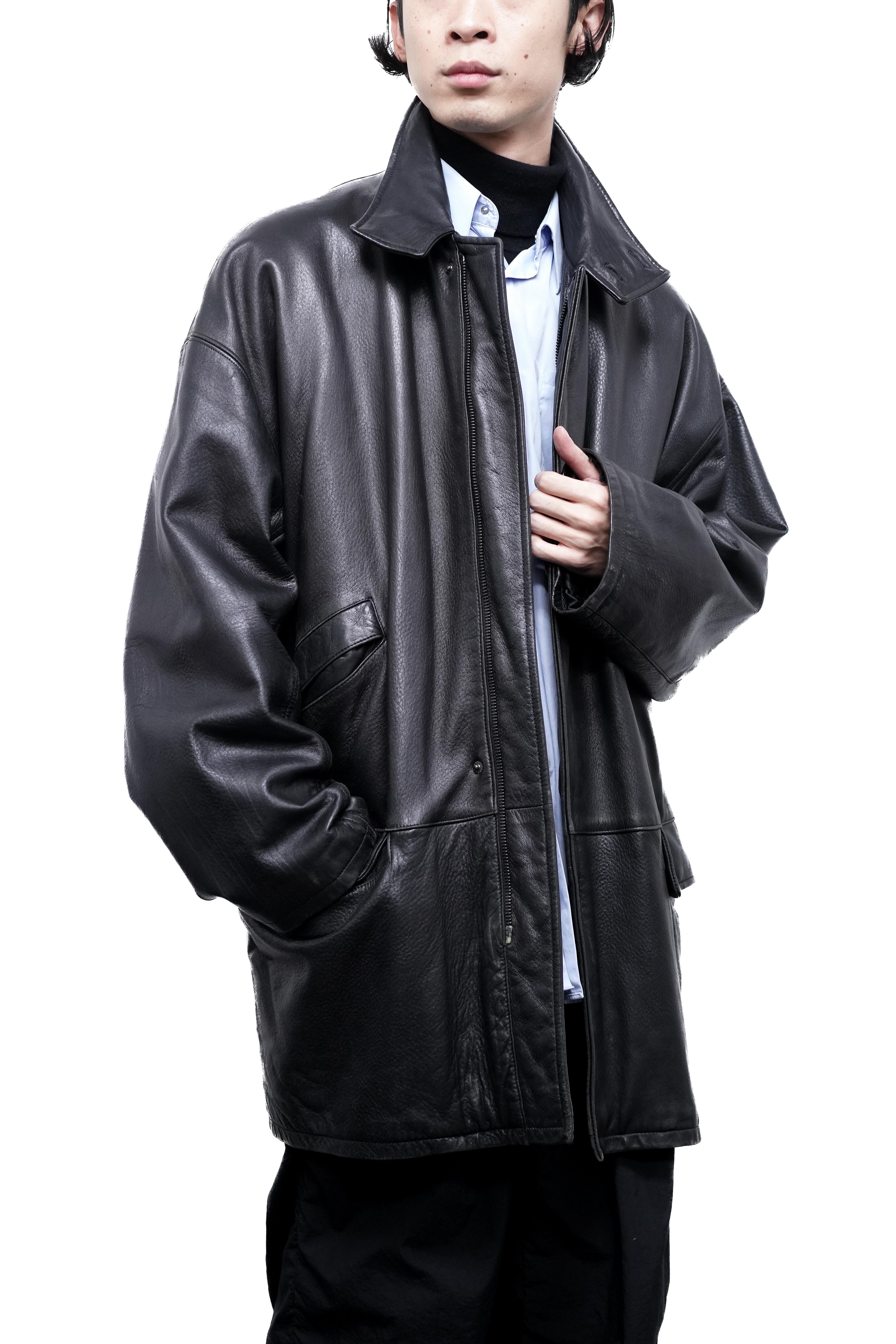 【フランス製】 SERAPHIN レザー モッズコート 50 90's フランス製】 SERAPHIN レザー モッズコート 50 90's パンチングレザー