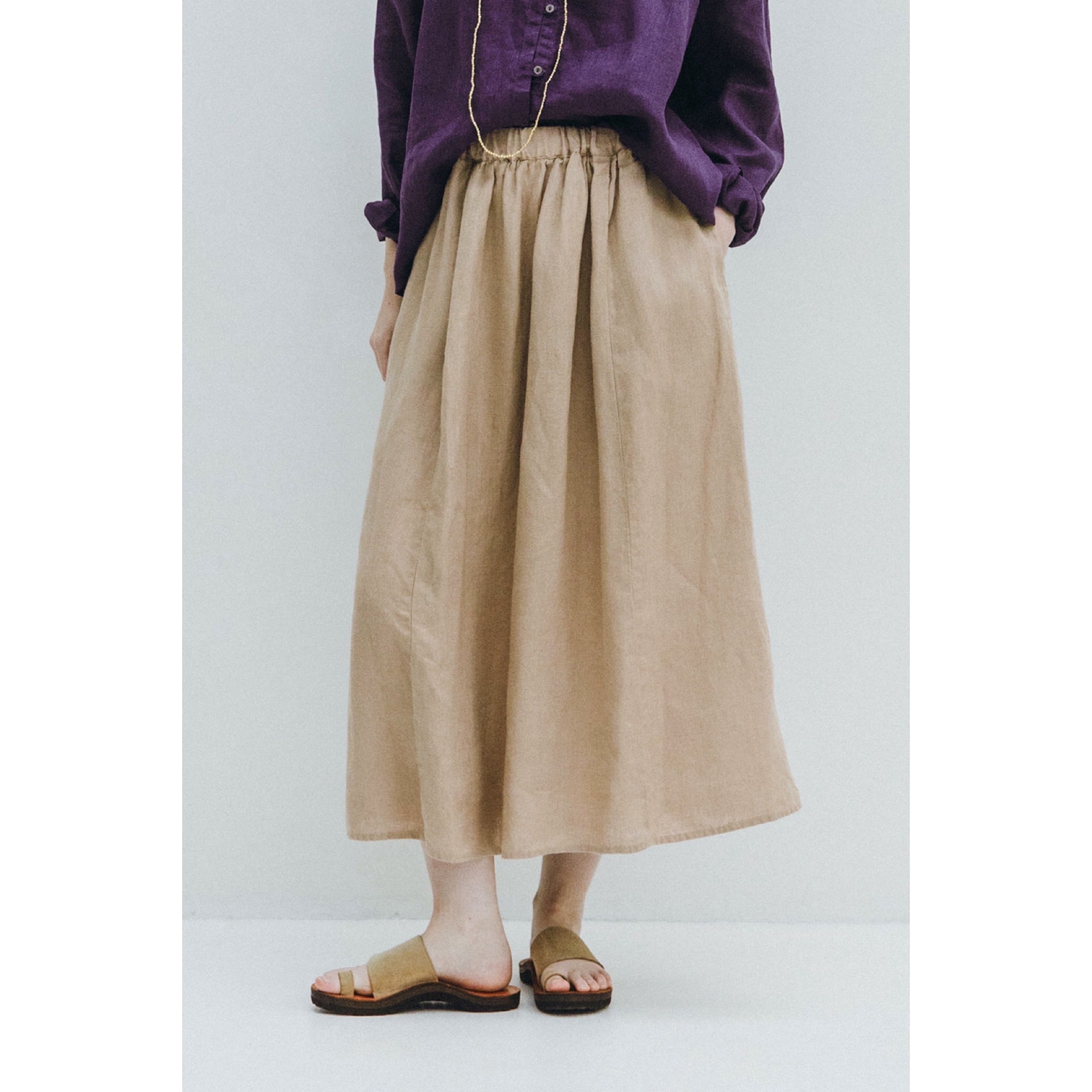fog linen work │ベススカート(リネン100%・普通地)col.ラン