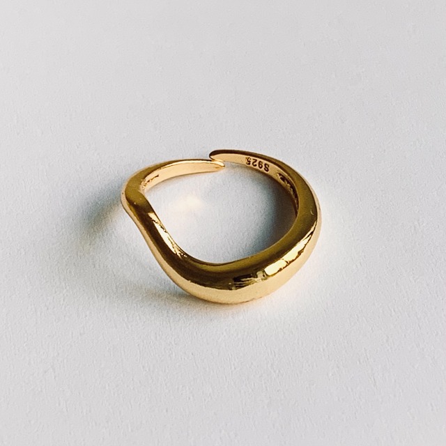 drop wave ring #062 Gold