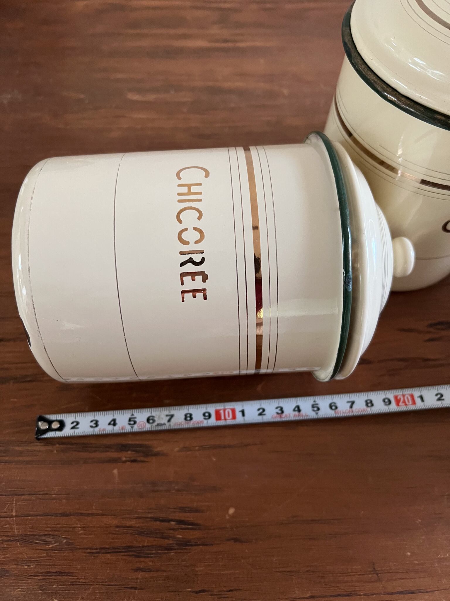 クリーム色のキャニスター(B) chicoree フレンチアンティーク ヴィンテージ