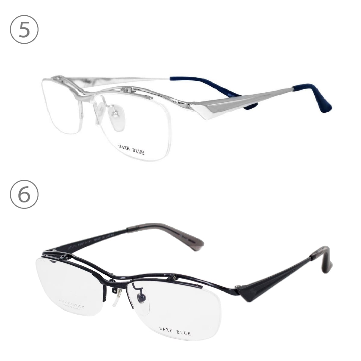 SAXE BLUE] ザックスブルー SB-7112 56サイズ はねあげめがね 跳ね上げ