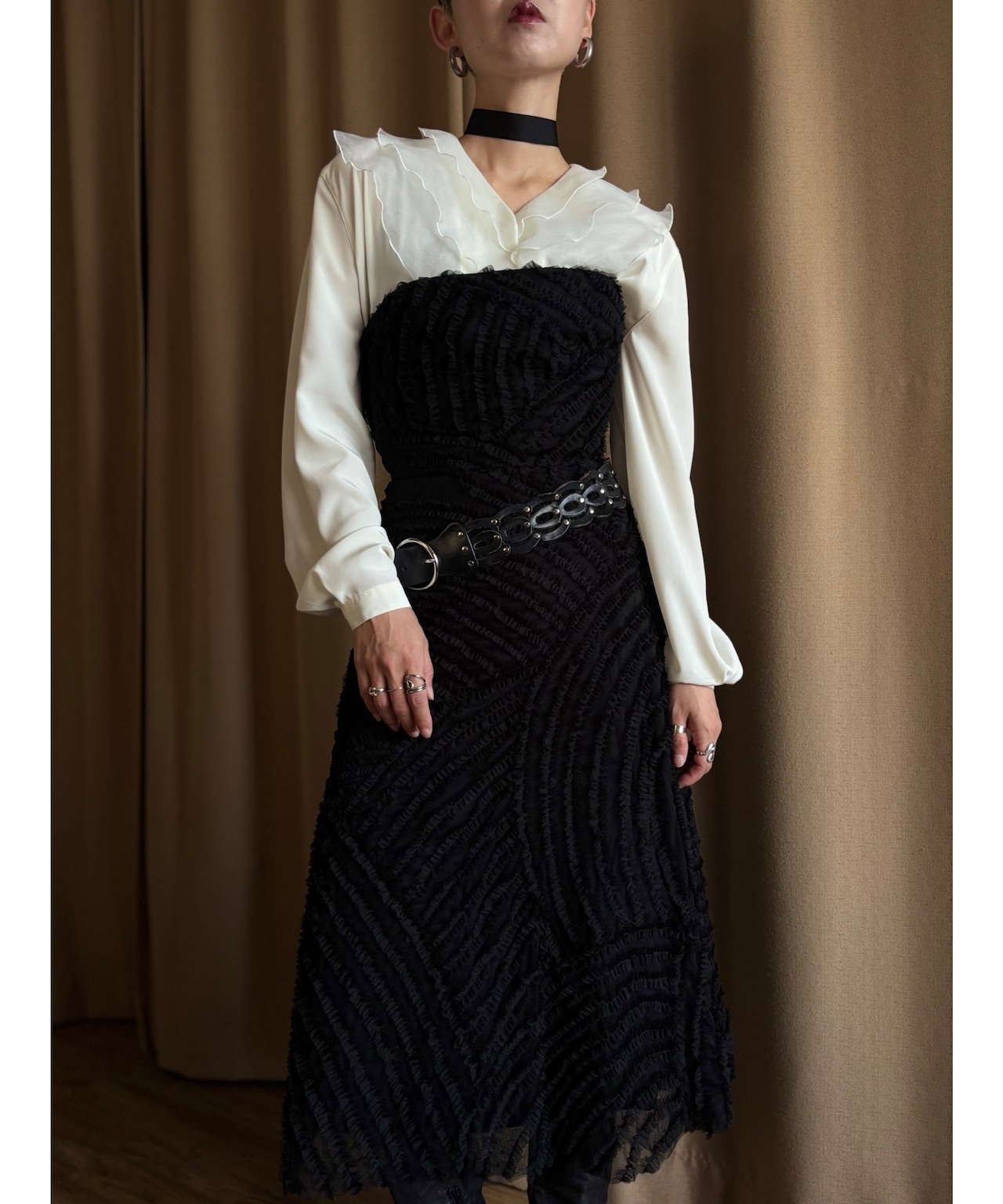 BCBG MAXAZRIA black tulle dress-5002-9