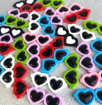 [３個]ハート♡サングラス／８色:18mm×40mm