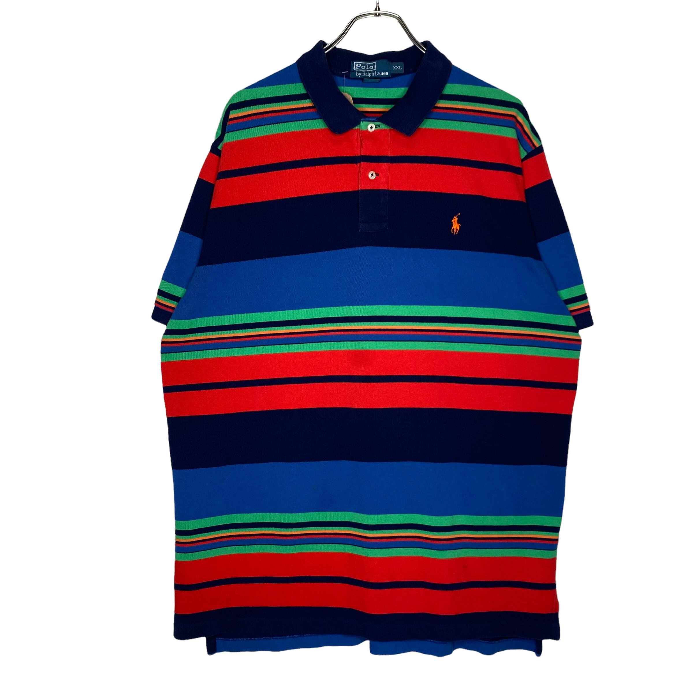 Polo by Ralph Lauren 半袖ポロシャツ XXL（XL相当）ボーダー 刺繍 