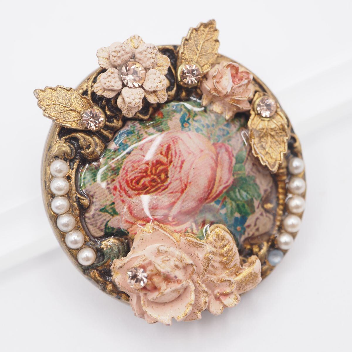 A054 Michal Negrin ミハエル ネグリン ブローチ 花 フラワー リーフ