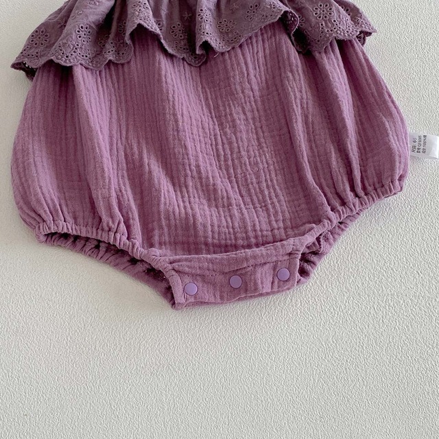 【BABY】肩リボン甘めレースフリルキャミソールロンパース - 13