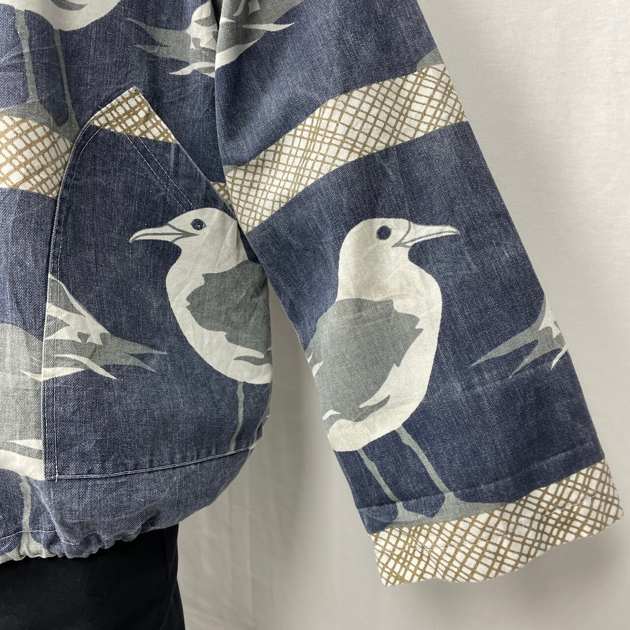 90年代 MICHIGAN RAG CO ミシガンラグ カモメ柄 総柄 コットンパーカー 