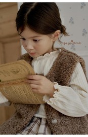 韓国子供服 / 26winter / GOGOPICNIC / テディベスト / キッズ / 冬服 *XS~XL*
