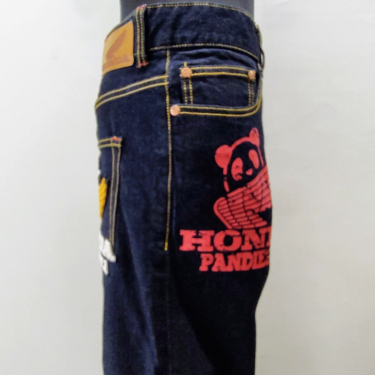 パンディエスタHONDAコラボ 刺繍デニムパンツ 38インチ 紺 Denim pants