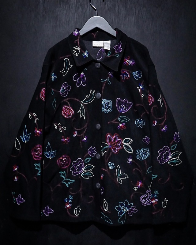 【WEAPON VINTAGE】Beautiful Flower Embroidery Vintage Shirts Jacket
