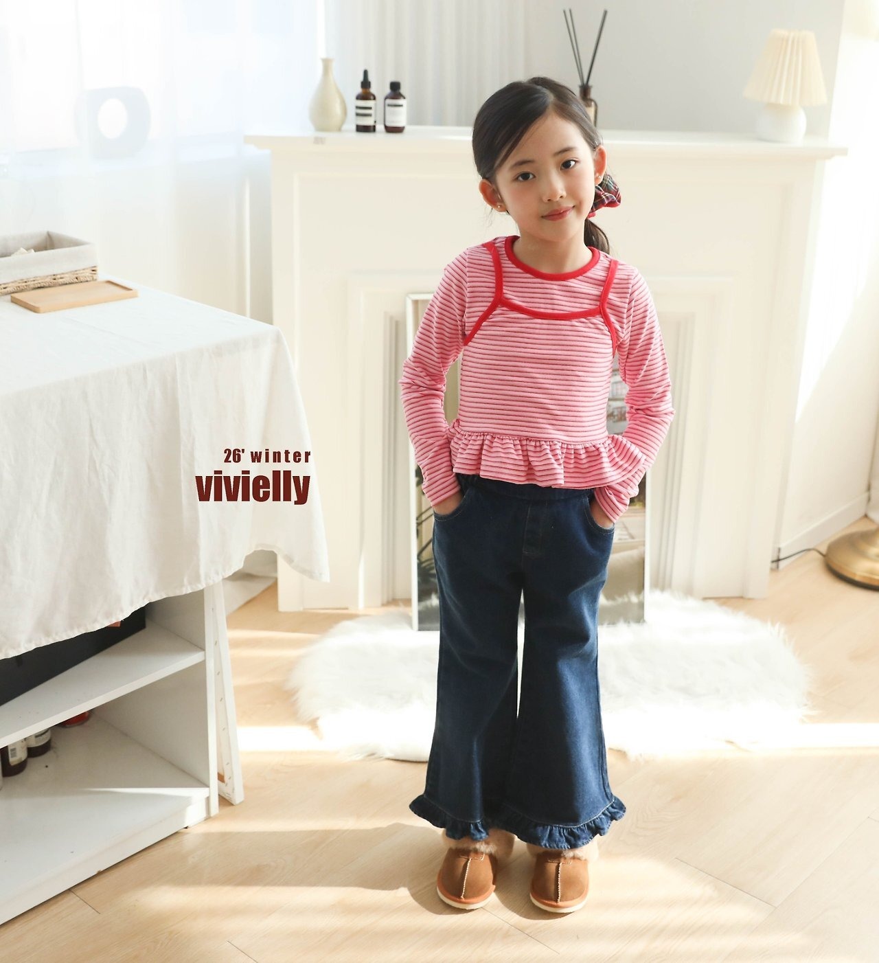 vivielly［取寄］jane frill denim pants 26winter