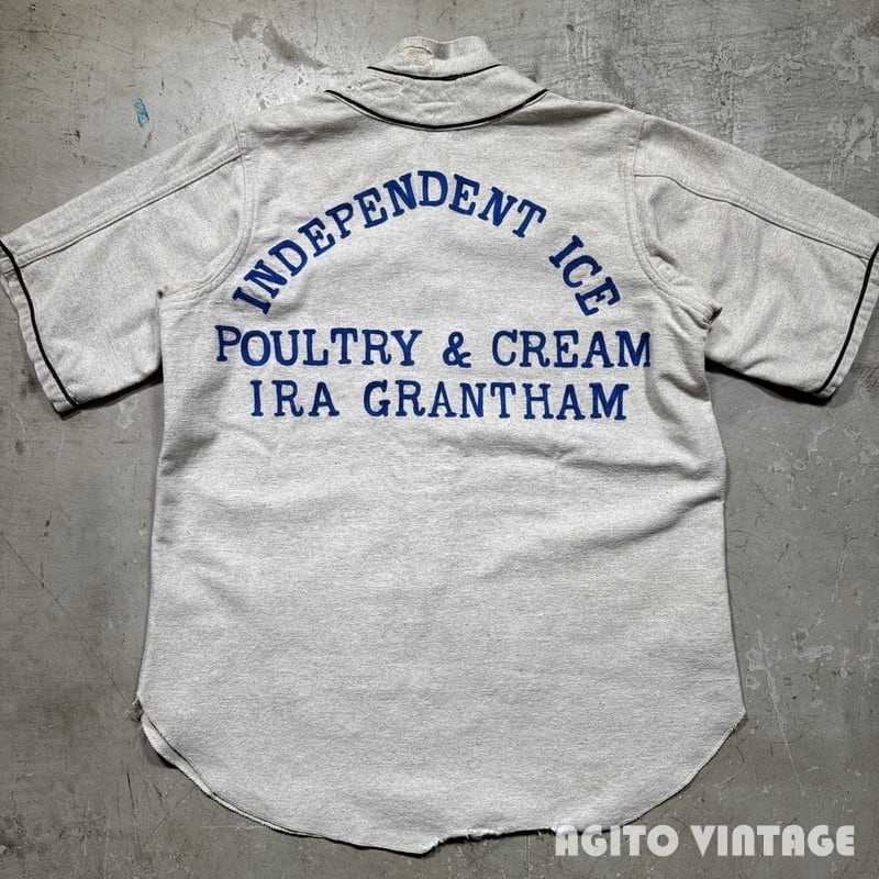 30's~ T.S.LANKFORD&SONS INC. ウールベースボールシャツ 刺繍