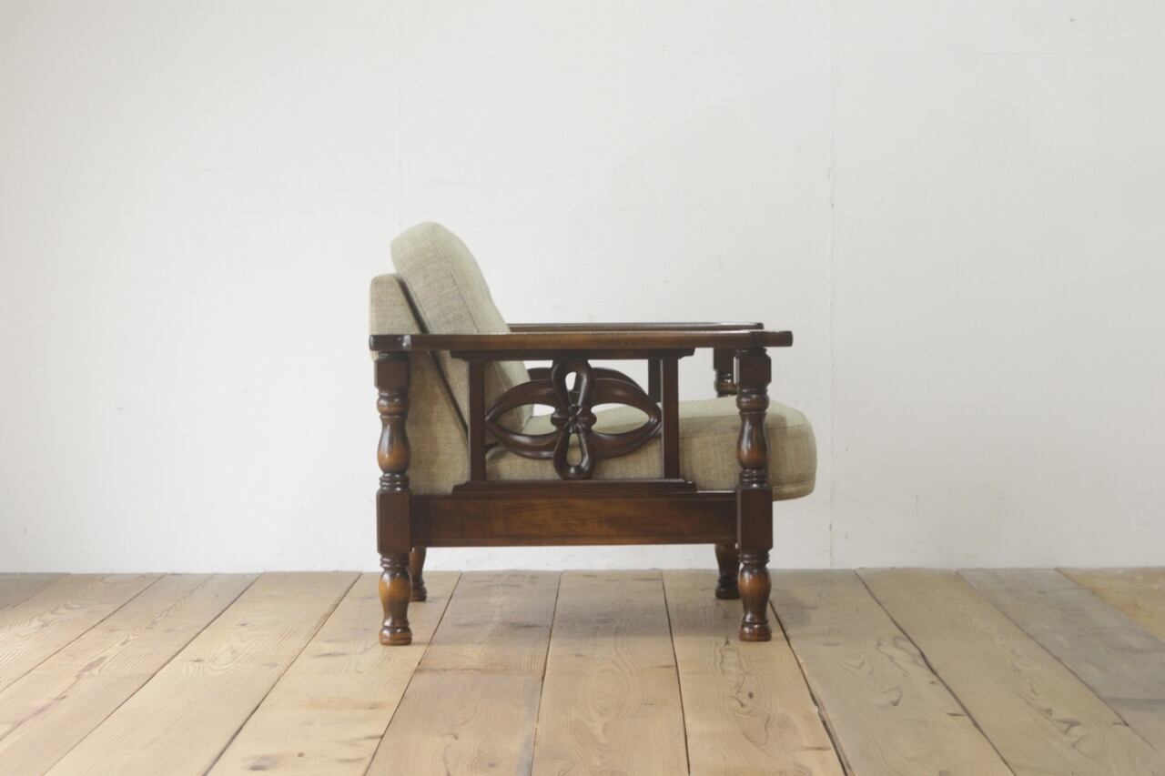 飛騨産業 キツツキ 1Pソファ 1人掛け 樺材 ファブリック スプリング 2