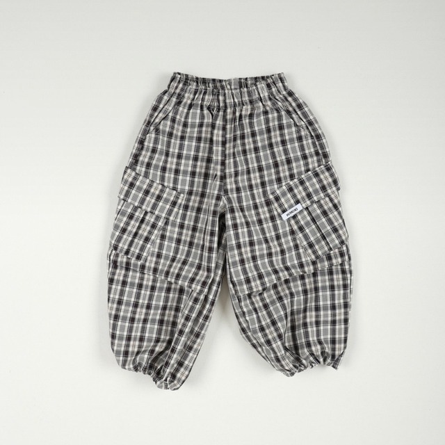 《送料無料》予約:チェックパラシュートパンツ【HIKIKI】※ジュニアサイズ