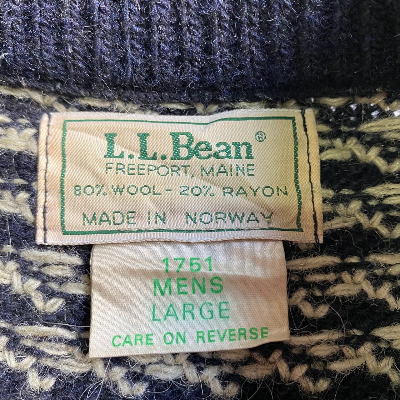 年代 ノルウェー製 L.L.Bean エルエルビーン バーズアイ 総柄