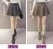 韓国風　ファッション レディース チェック柄 ベルト付き ショート丈 ミニAラインスカート