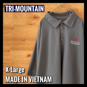 【TRI-MOUNTAIN】 企業ロゴ 刺繍ロゴ ワンポイント オーバーサイズ  XL ポロシャツ アメリカ古着