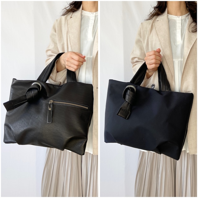 リニューアル！[一番人気]リバーシブル馬革＊コンパクトA4トートバッグ★ブラック＊オプションにて名入れ・斜めがけ