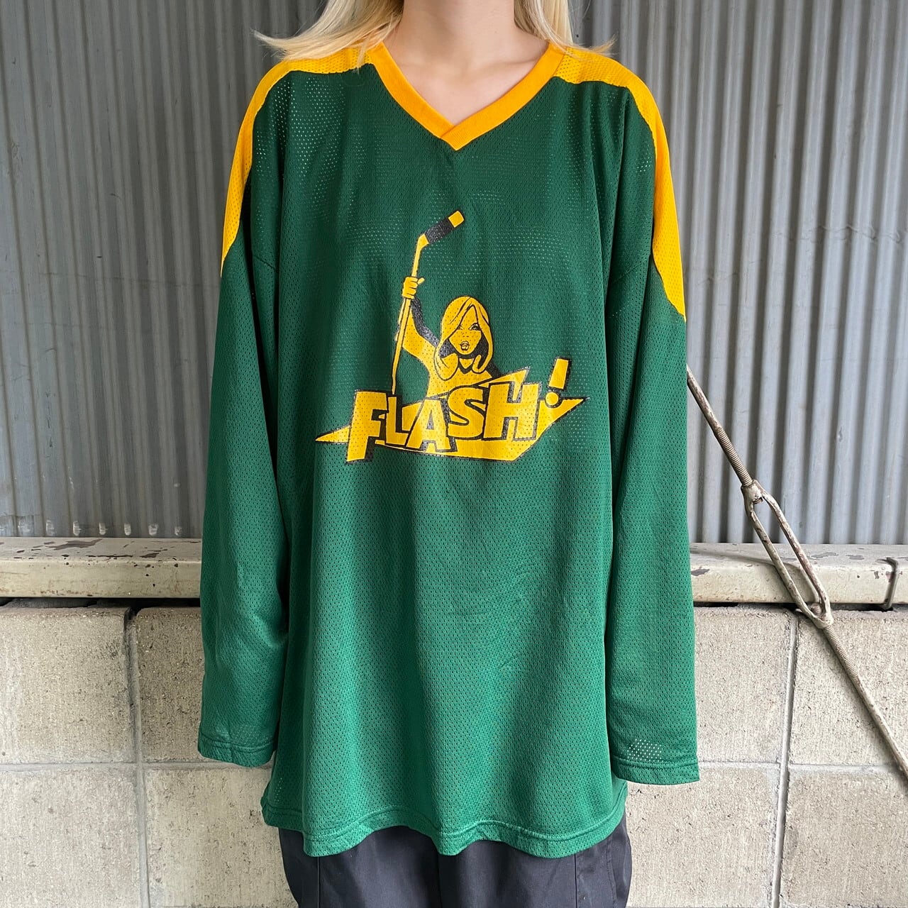USA製 FLASH MICHELLE 4 チーム メッシュ 両面プリント ホッケーシャツ