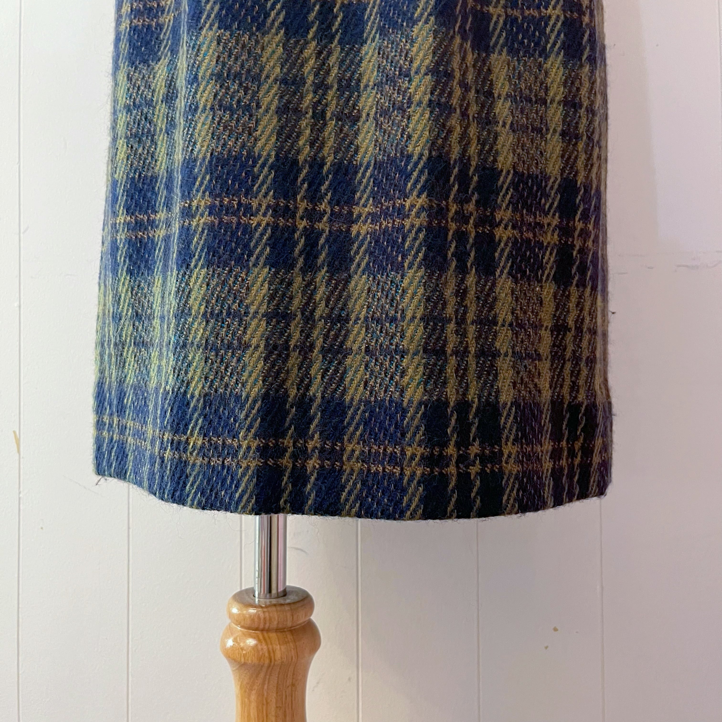 green check semi tight skirt