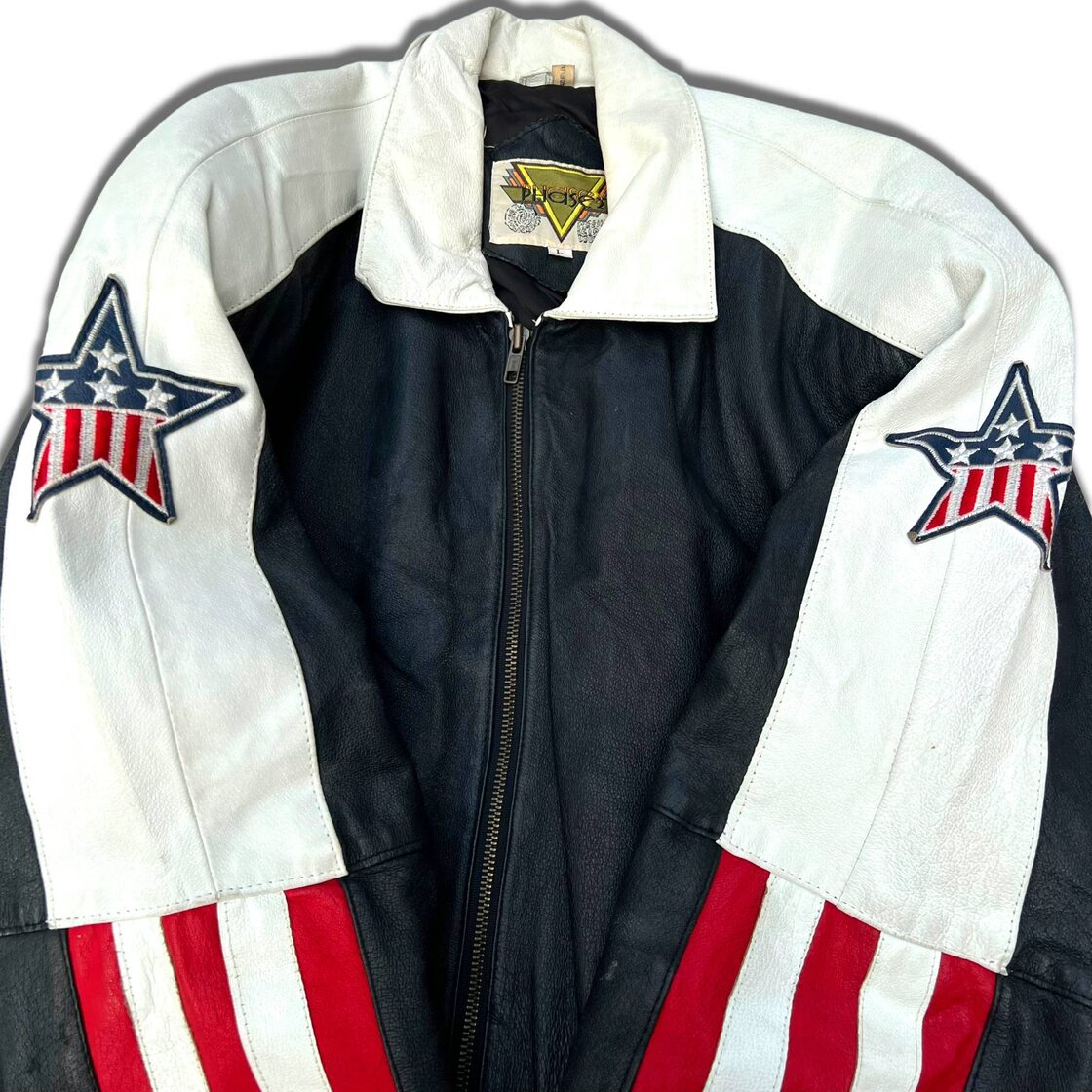 80s - 90s Phase2 オールレザースタジャン ブラック L レザー  