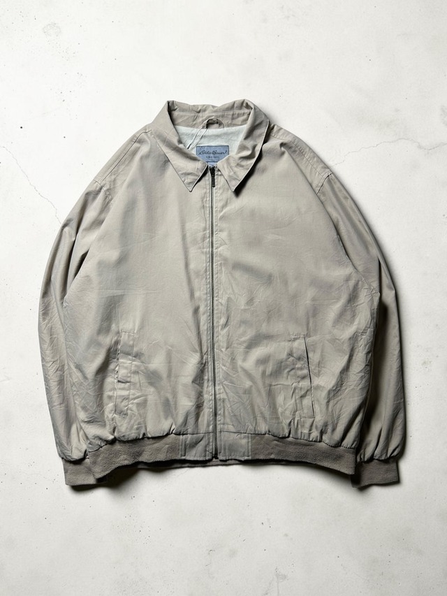 ［90s］Eddie Bauer Beige Lightweight Full Zip Minimal Outdoor Harrington Jacket
