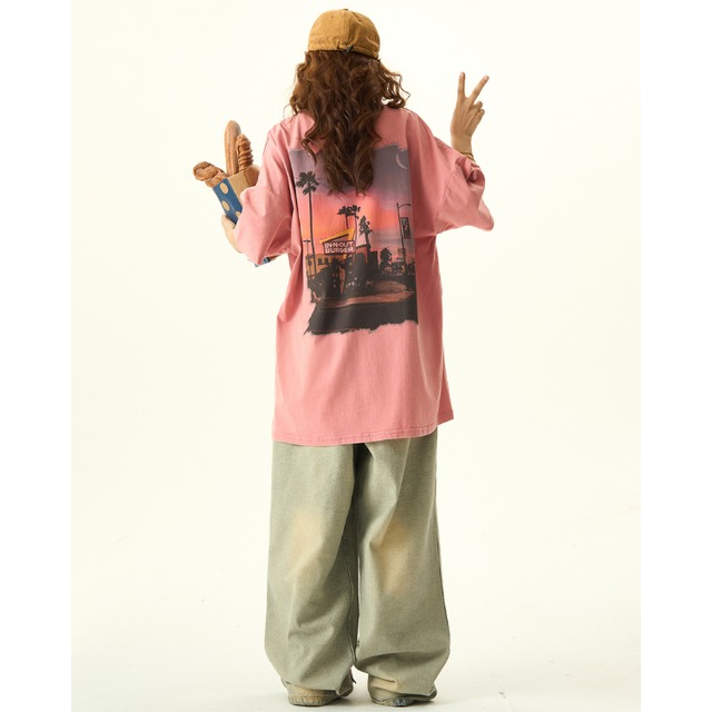 american retro landscape short sleeve tee　アメリカンレトロランドスケープ半袖ティー　J1011
