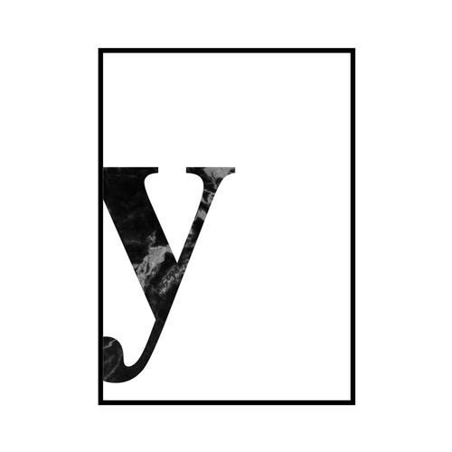 "y" 黒大理石 - Black marble - ALPHAシリーズ [SD-000552] A4サイズ ポスター単品