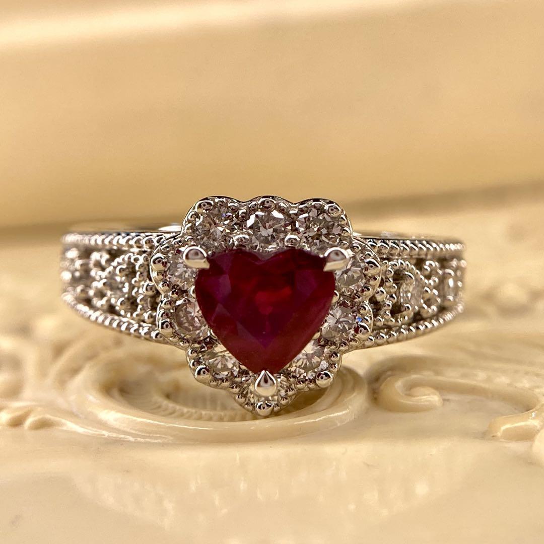 プラチナ ノーヒートピジョンブラッドルビーリング 鑑別書付き (新品