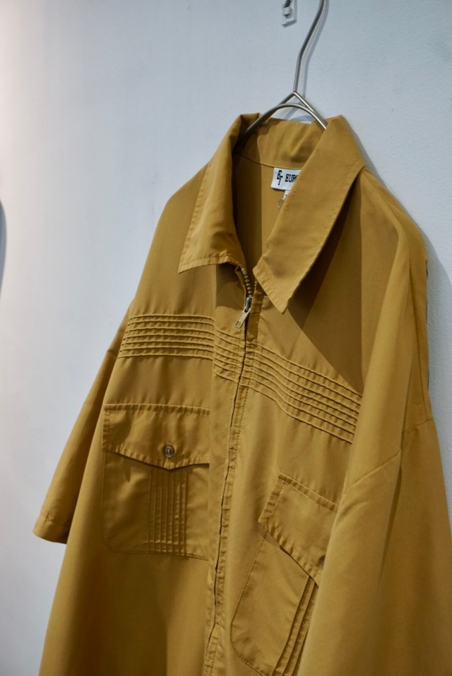 polyester s/s zip shirt