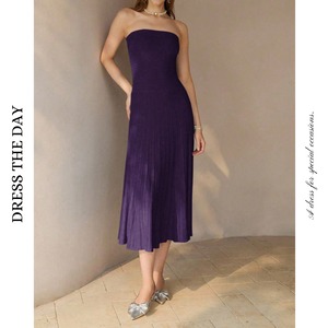 ベアトッププリーツロングワンピース W0132