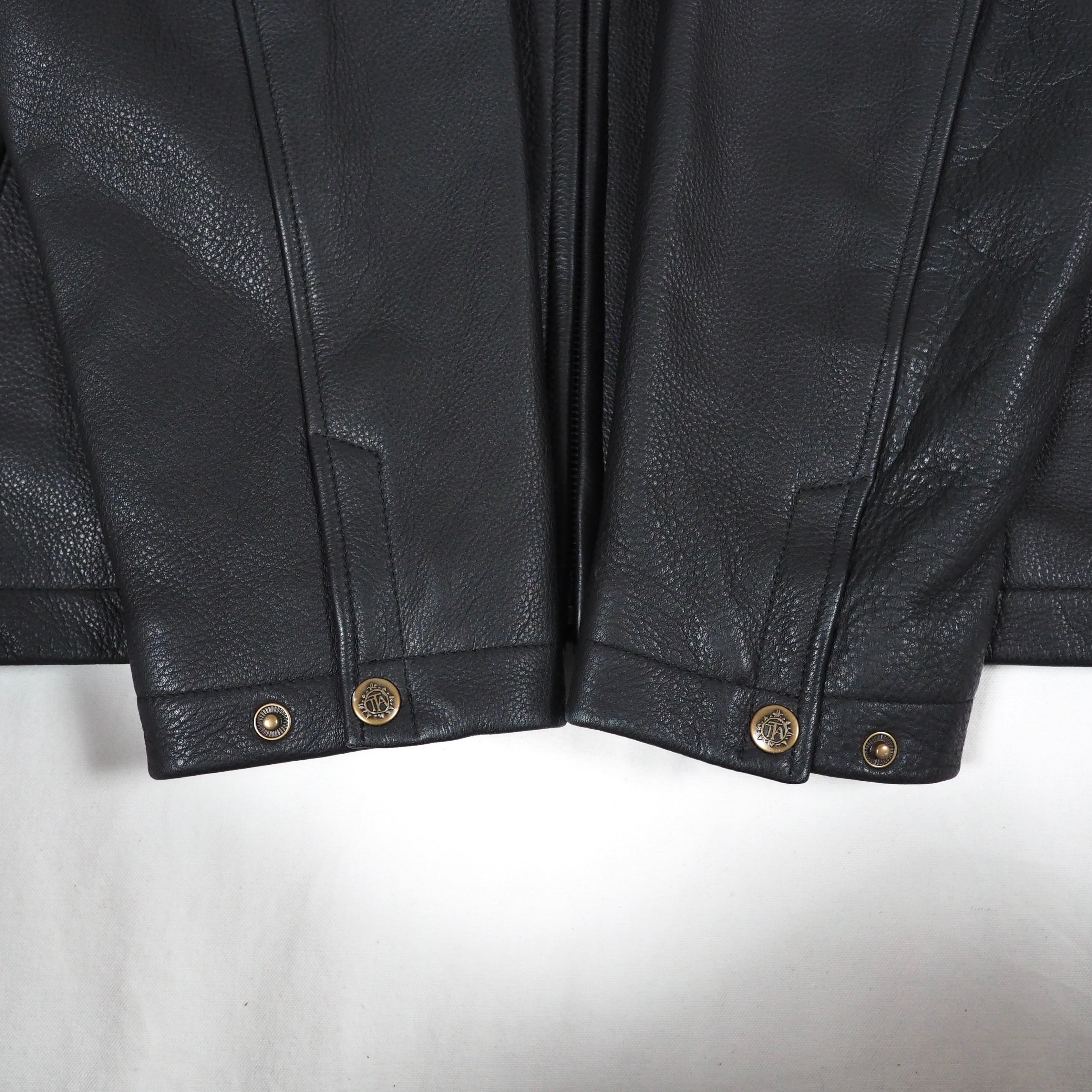 THE TERRITORY AHEAD zip up leather jacket L /black レザー
