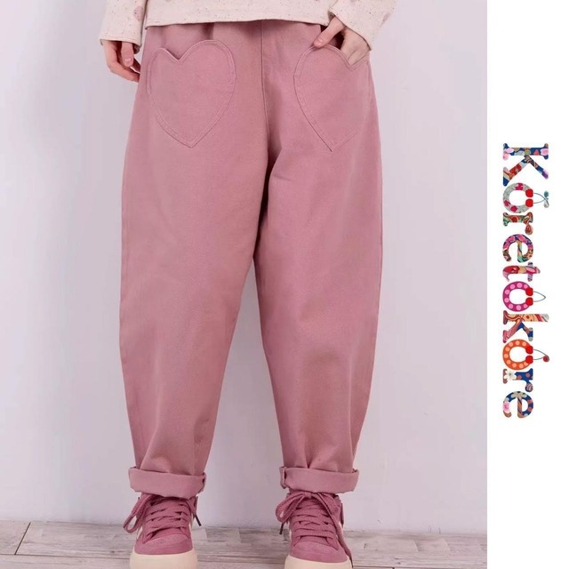 Pink Heart Pocket Pants A1096