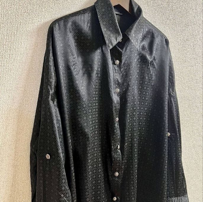CHROME HEARTS クロムハーツ 総柄 マハルキタ シルクシャツ CHROME HEARTS クロムハーツ 総柄 マハルキタ シルクシャツ