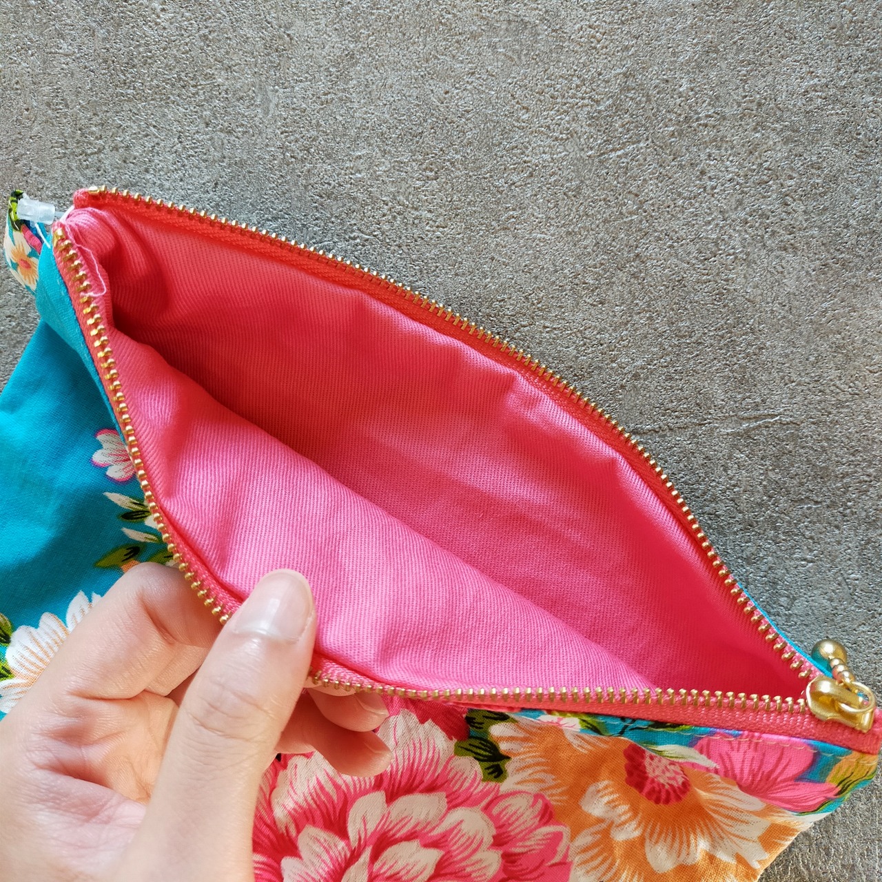 客家花布 フラットポーチ