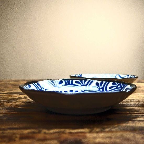 豆皿 3枚セット 美濃焼 11.5cm 陶器 和柄 青海波 麻の葉 組亀甲 伝承