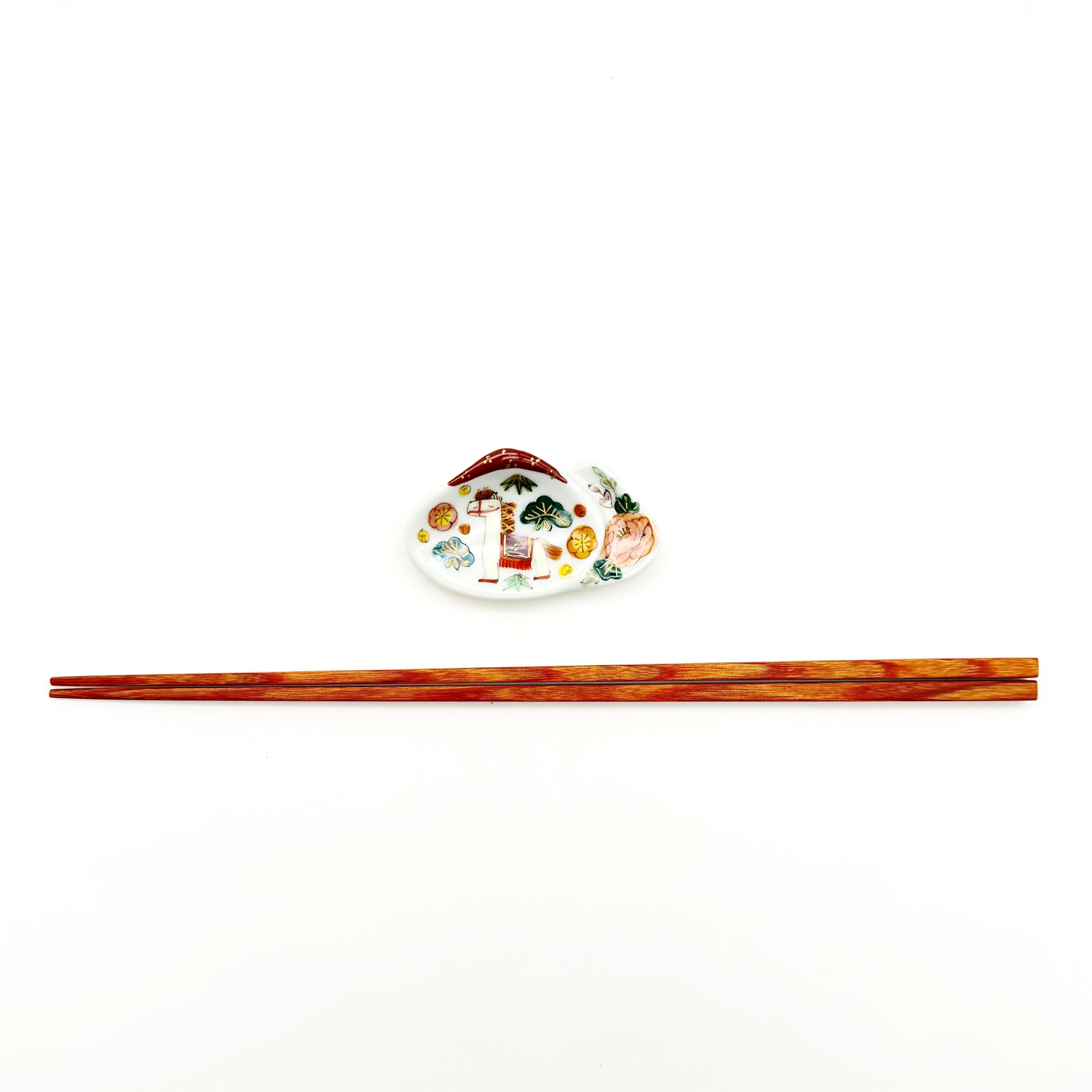 午(松竹梅と牡丹B) 二枚貝箸置き《曽我部治子》 | 24to3［西富陶磁器